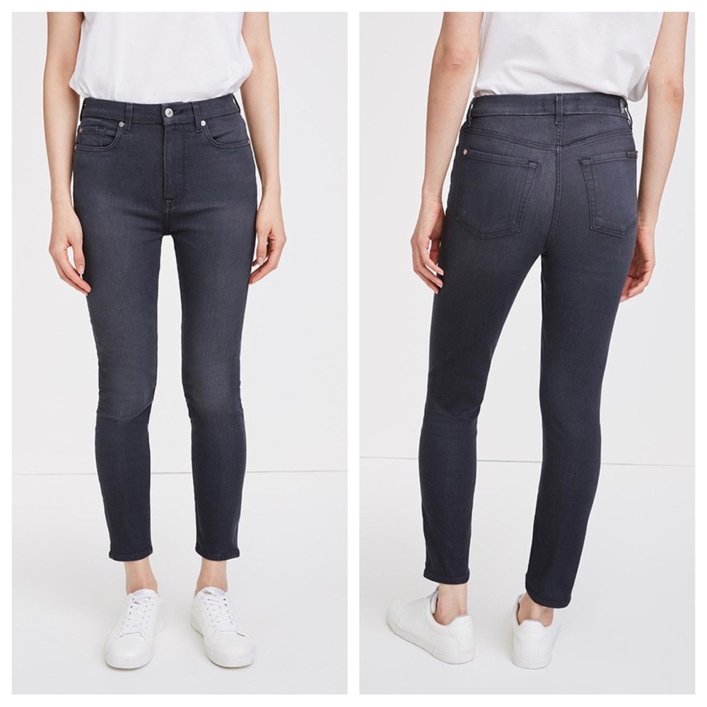 ⭐️ 7 For All Mankind High Waist Ankle Skinny Jeans Gray 27